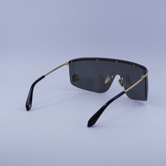 Roberto Cavalli SRC012M 0300 Sunglasses Shiny Rose Gold Shield Frame, Grey Lense main image 2
